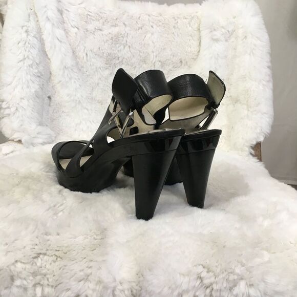 MICHAEL Michael Kors Women’s Carla Platform Leather Sandal Heels Sling Back 10 - Picture 9 of 12